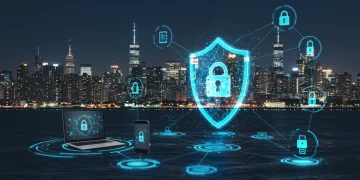 AI-driven endpoint security shield protecting U.S. business networks