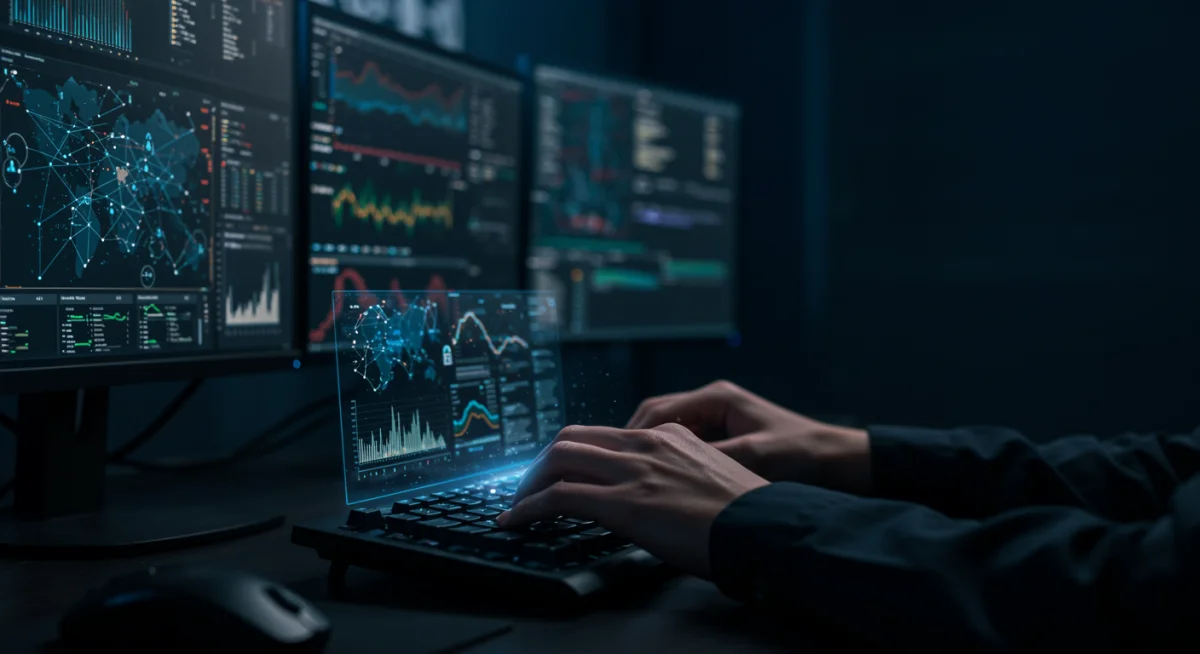 Cybersecurity analyst monitoring digital threats