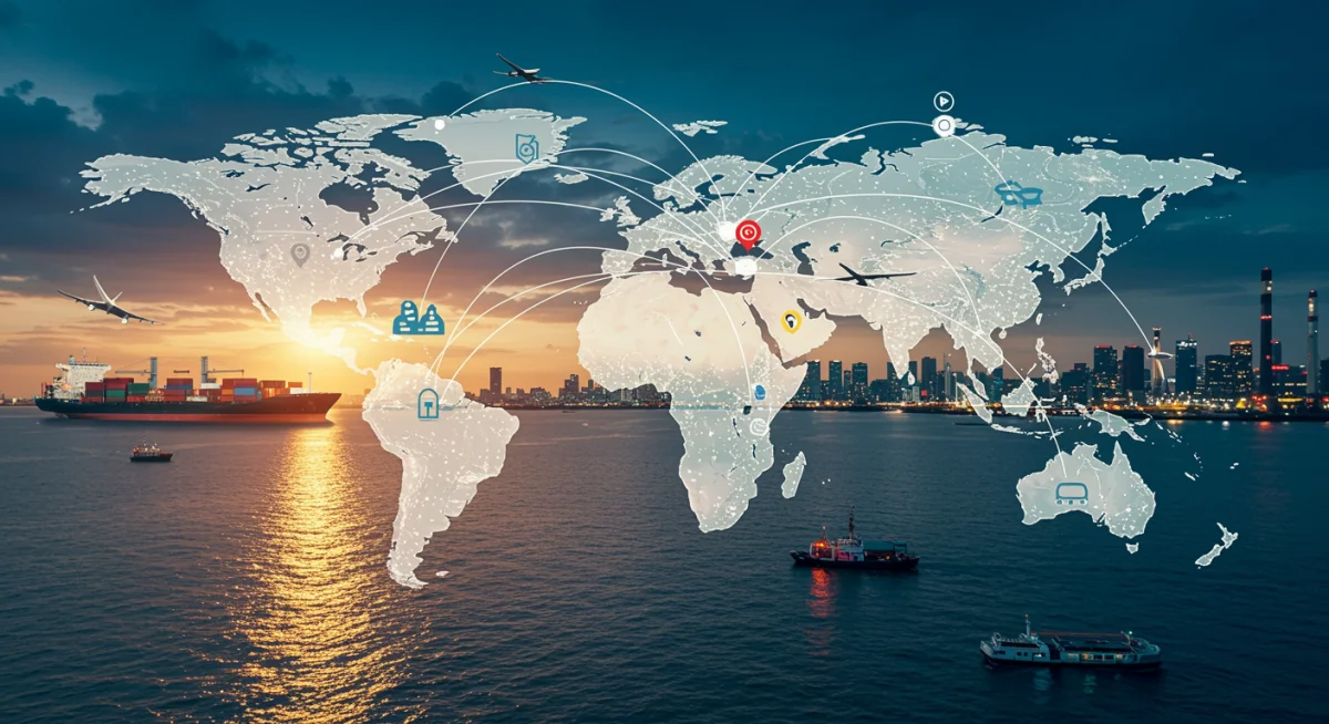 Global supply chains illustrating economic resilience and diversification efforts