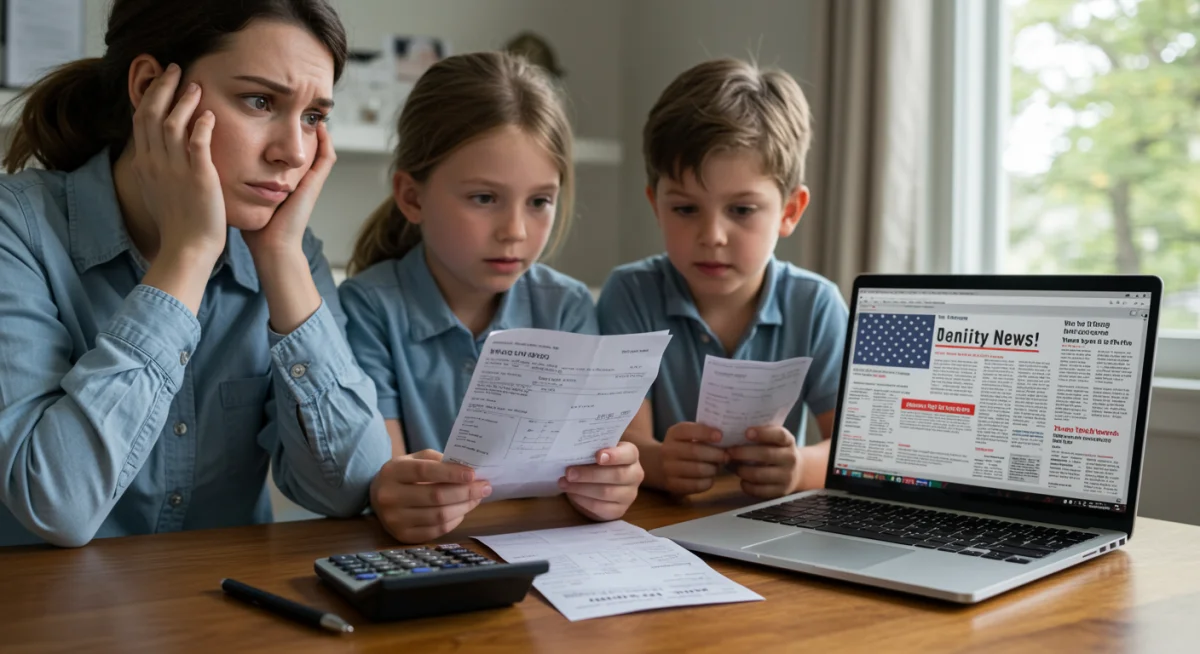 Concerned US family reviewing high utility bills due to increased energy costs