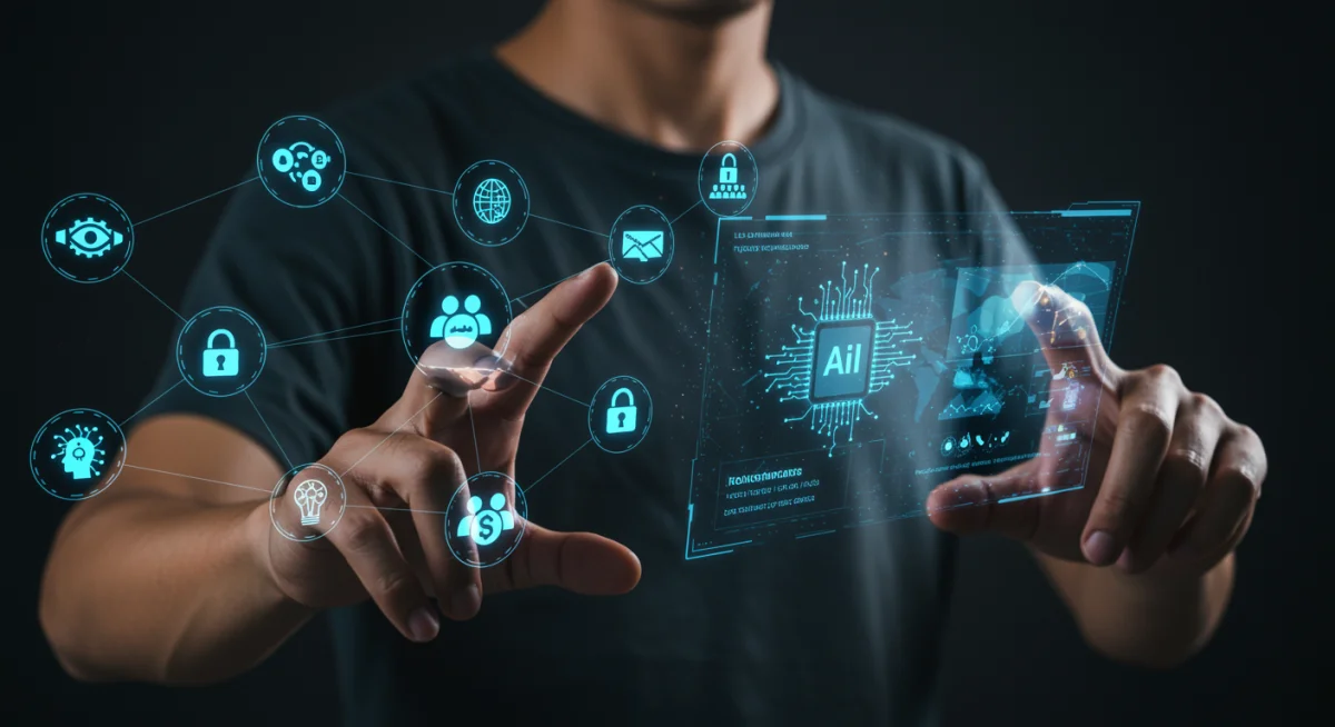 AI algorithms neutralizing diverse cyber threats in a complex network