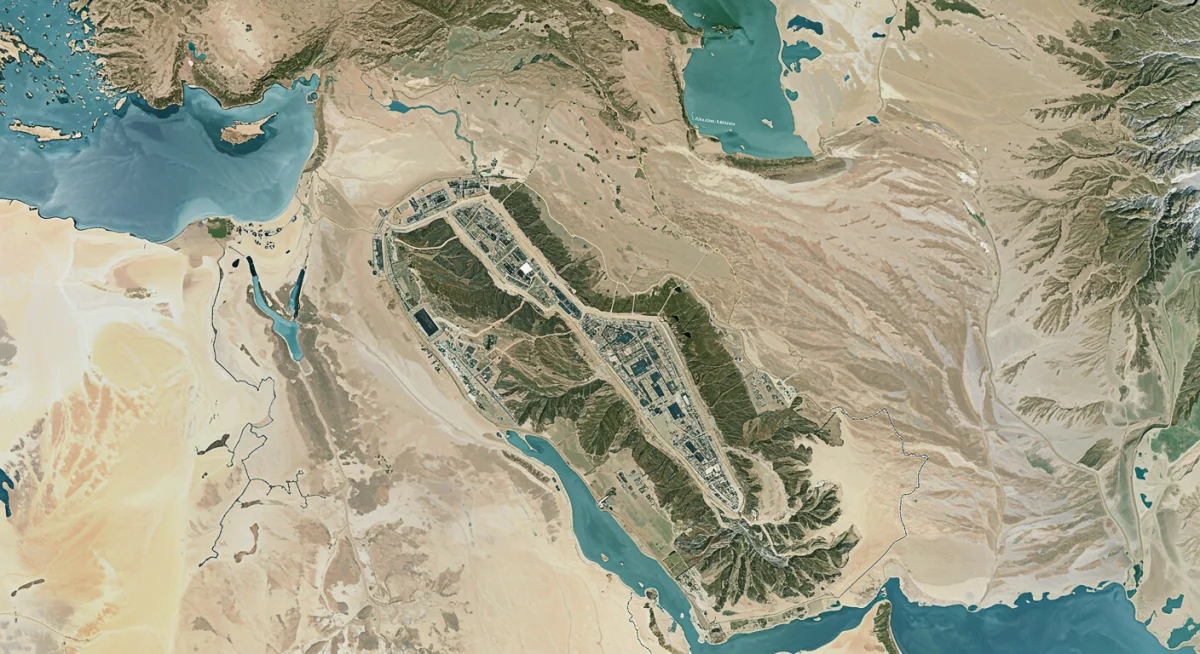Satellite view of contested Middle East border region