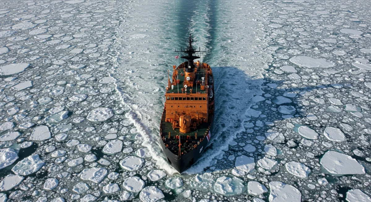 US Coast Guard icebreaker operating in the Arctic.